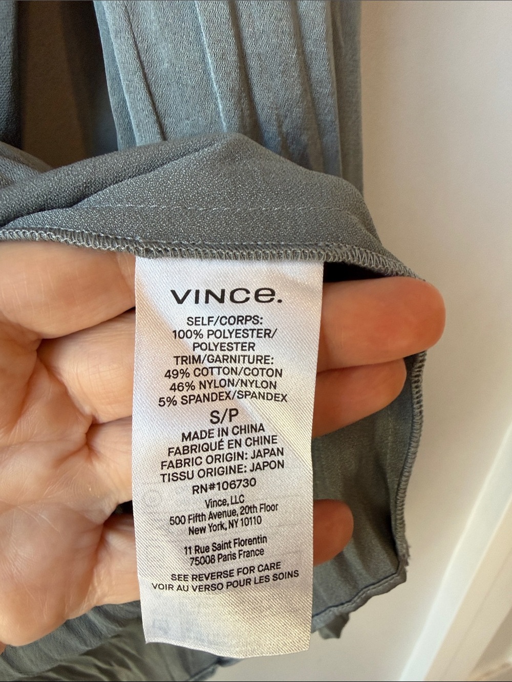 Vince Pleated Blouse Sage Gray - Picture 4 of 6